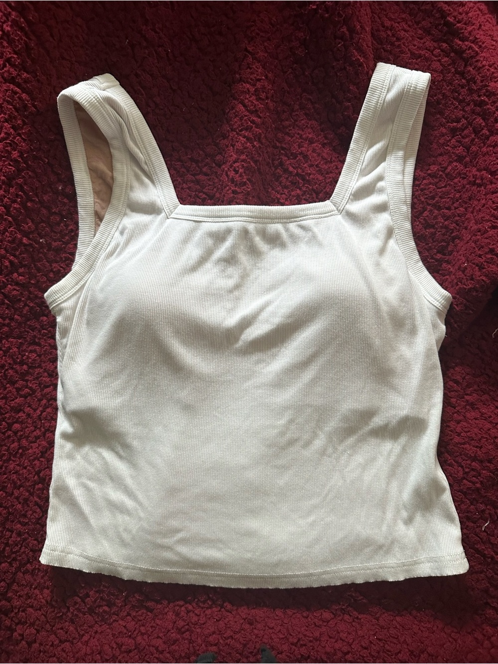 Oglmove White Slinky Square Open-Backed Brami Tank Top | Size L - Picture 2 of 10